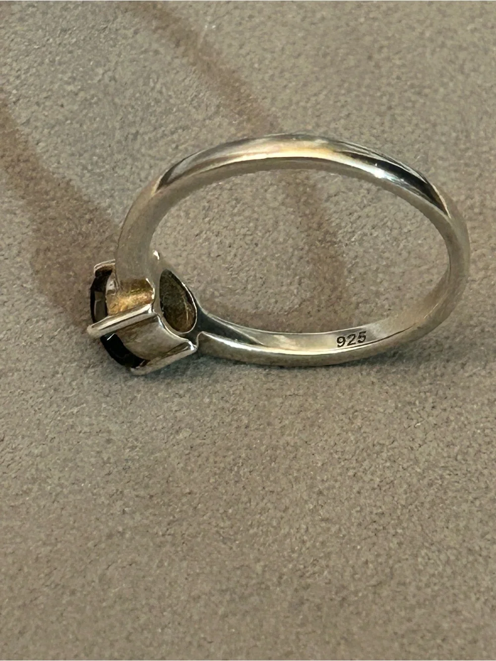 Black Onyx Solitaire Ring on Sterling Silver 925 setting